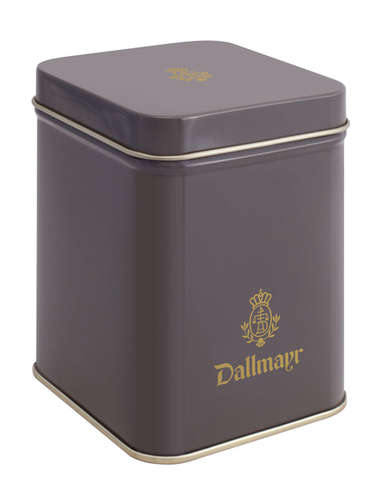 Teedose leer, dunkelgrau Dallmayr Logo, Inhalt 100g Teedose leer, dunkelgrau Dallmayr Logo, Inhalt 100g