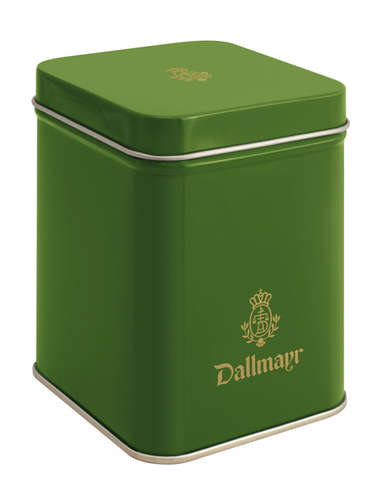 Teedose leer, dunkelgrün Dallmayr Logo, Inhalt 100g Teedose leer, dunkelgrün Dallmayr Logo, Inhalt 100g