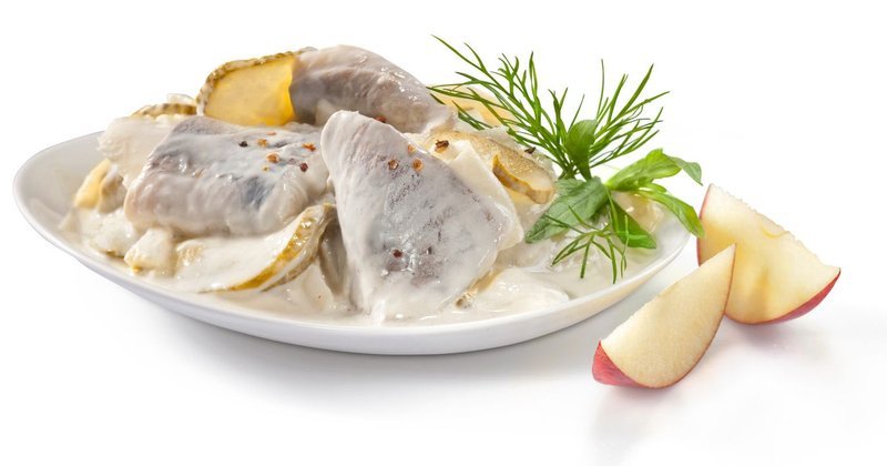 Hering, Apfel, Sauerrahm Hering, Apfel, Sauerrahm