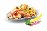 Huhn, Reis, Paprika