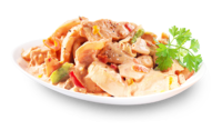 Huhn, Mandarine, Paprika