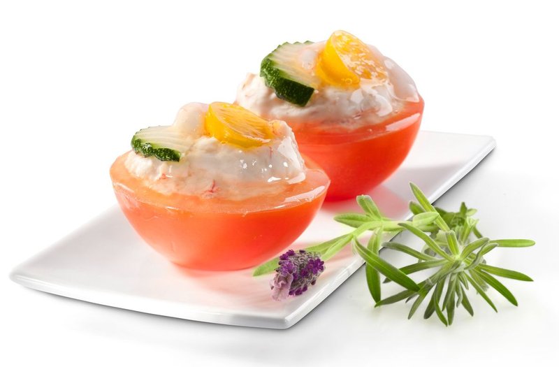 Tomate mit Crabmeat Tomate mit Crabmeat