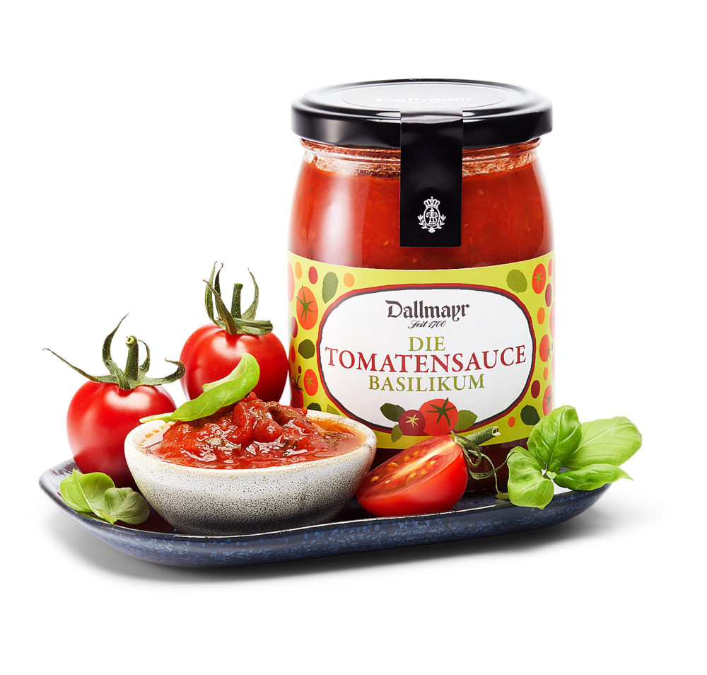 Die Tomatensauce mit Basilikum Die Tomatensauce mit Basilikum