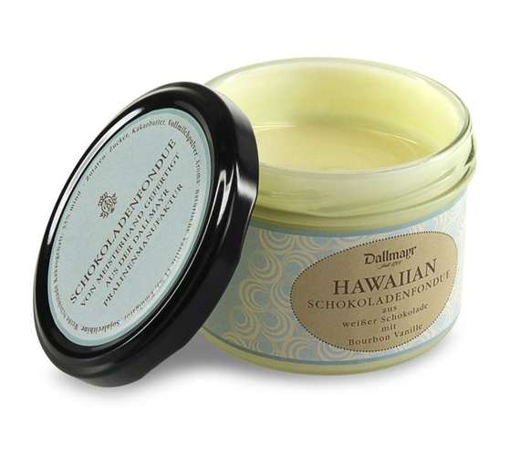 Schokoladenfondue Hawaiian mit Bourbon Vanille Schokoladenfondue Hawaiian mit Bourbon Vanille