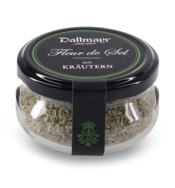 Fleur de Sel Salzblüten aus Meersalz mit Kräutern Fleur de Sel Salzblüten aus Meersalz mit Kräutern