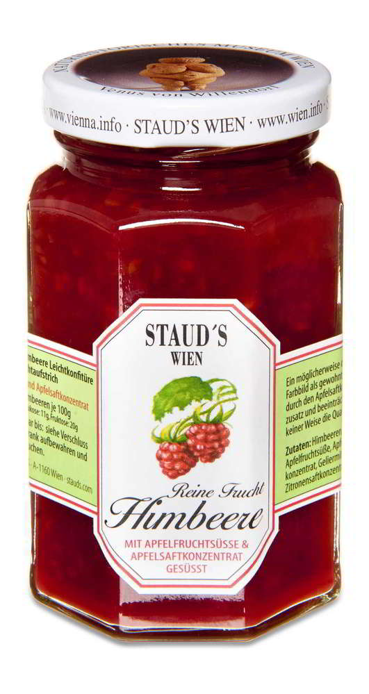 Himbeerkonfitüre mit Apfelsaft gesüßt ohne Zucker Himbeerkonfitüre mit Apfelsaft gesüßt ohne Zucker