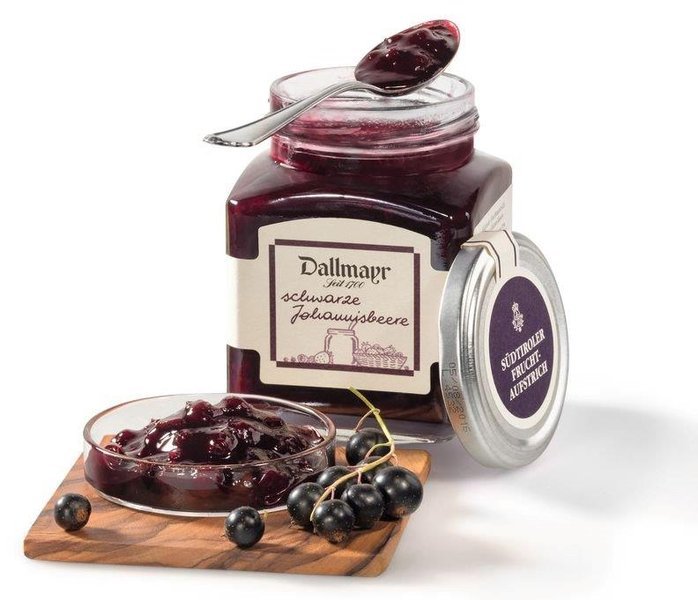 Südtiroler Fruchtaufstrich schwarze Johannisbeere Südtiroler Fruchtaufstrich schwarze Johannisbeere