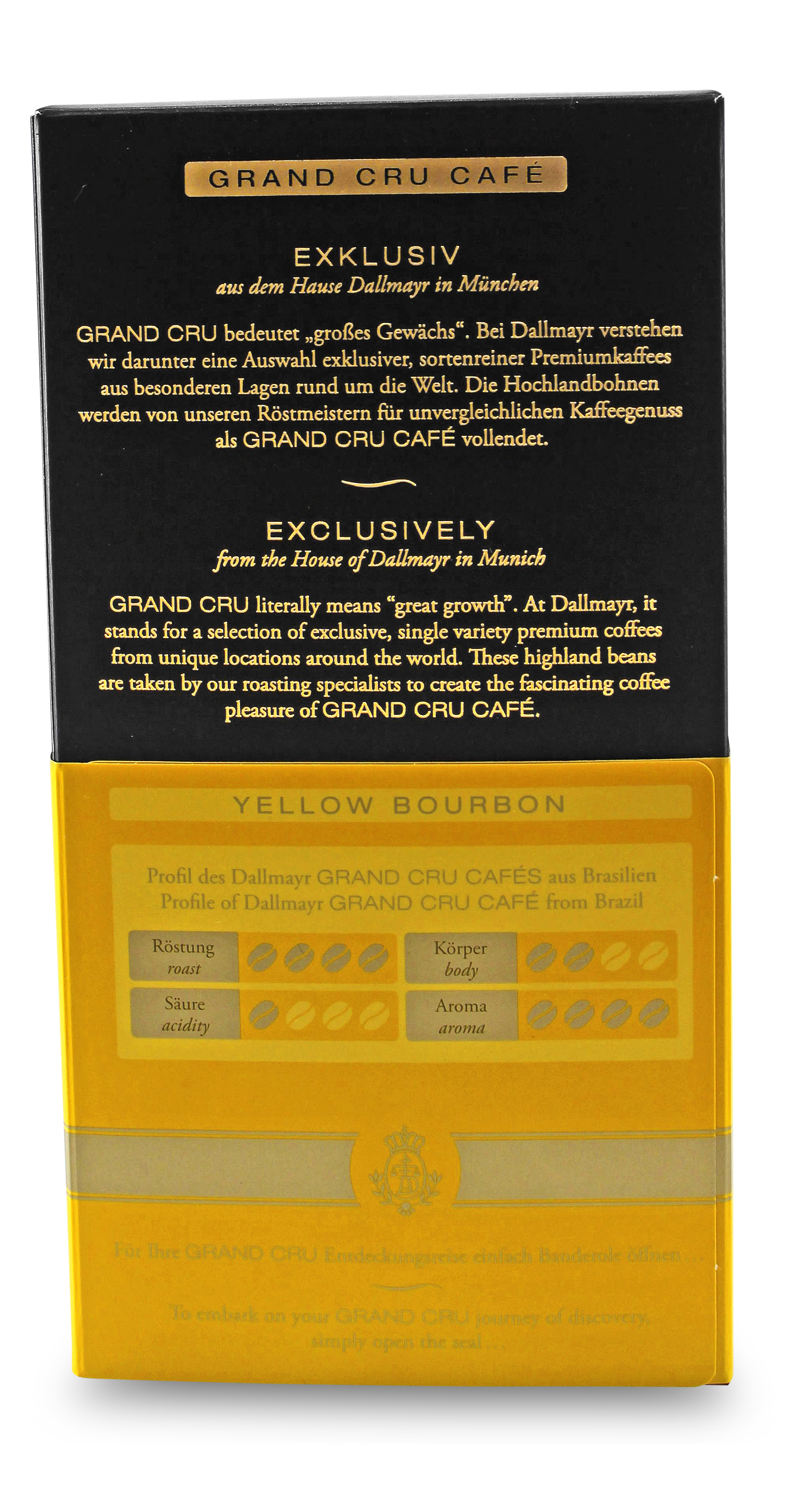 Grand Cru Yellow Bourbon, Espresso aus Brasilien Grand Cru Yellow Bourbon, Espresso aus Brasilien