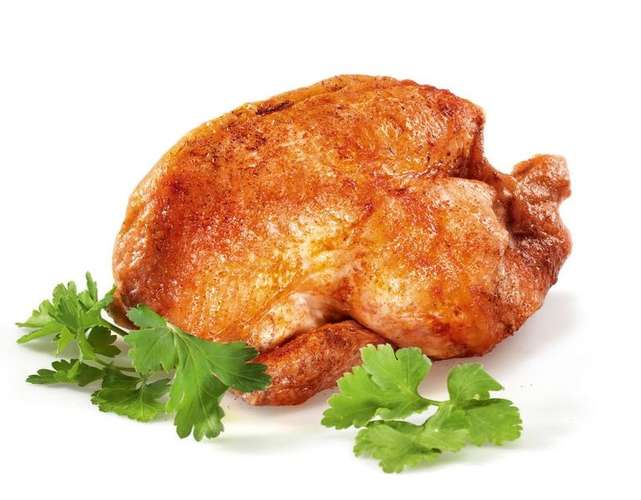 1/2 Niederbayrisches Bauernhendl gebraten 1/2 Niederbayrisches Bauernhendl gebraten