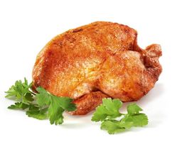 1/2 Niederbayrisches Bauernhendl gebraten 1/2 Niederbayrisches Bauernhendl gebraten
