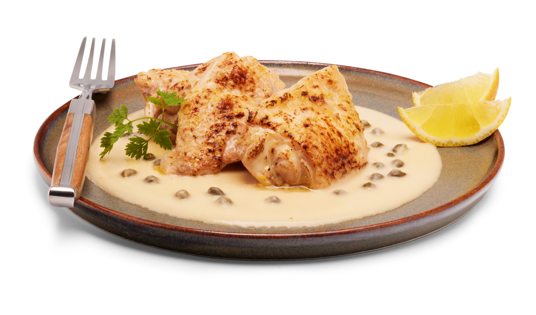 Zitronenhähnchen, Kapernsauce