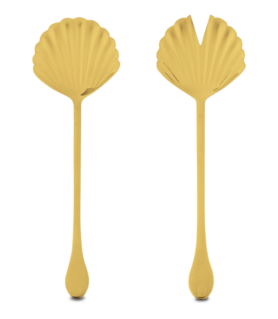 Salatbesteck Muschel Gold 
 Bitossi