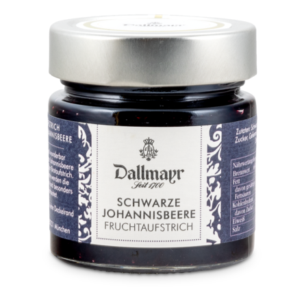 Fruchtaufstrich schwarze Johannisbeere 
 Dallmayr
