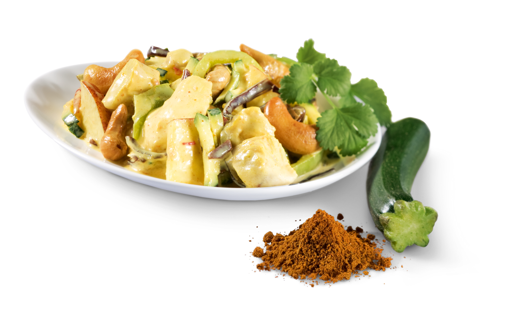 Huhn, Curry, Zucchini
 