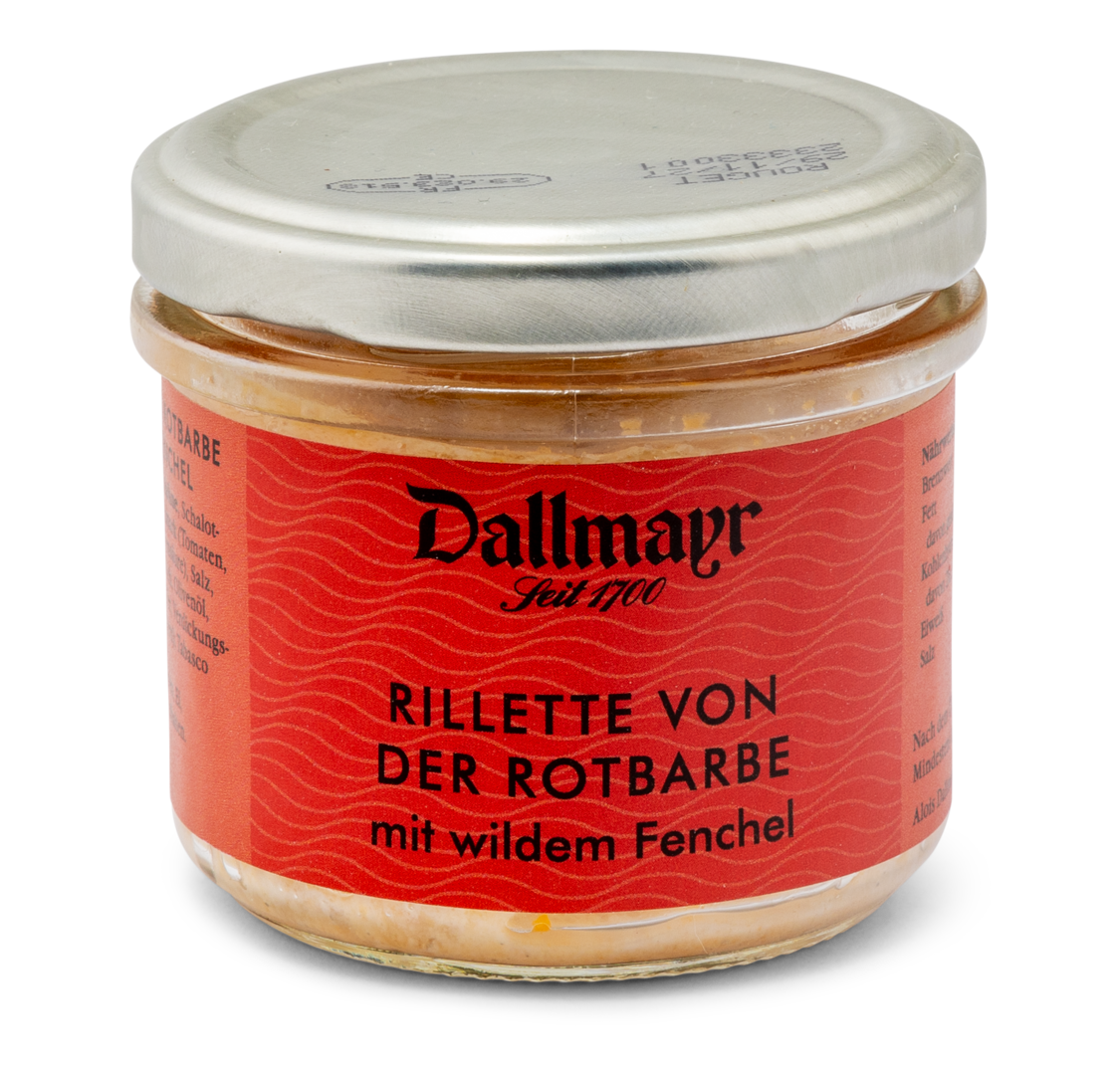 Rillette von der Rotbarbe mit wildem Fenchel