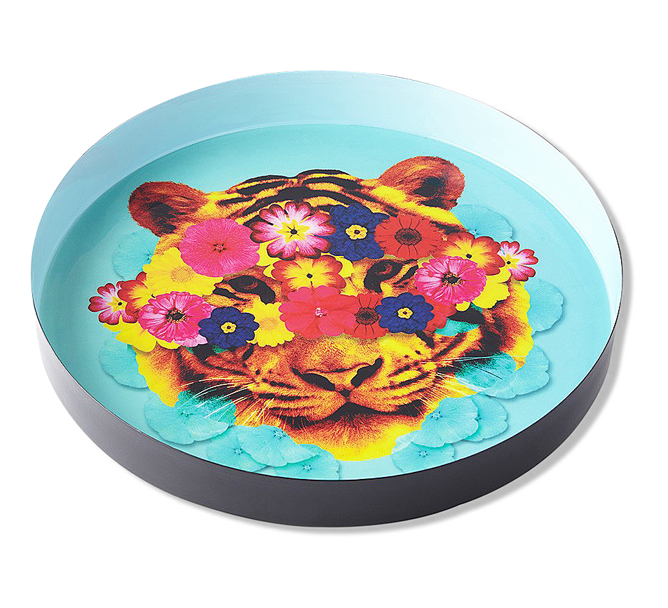 Tablett Tiger rund Curiosito 
 