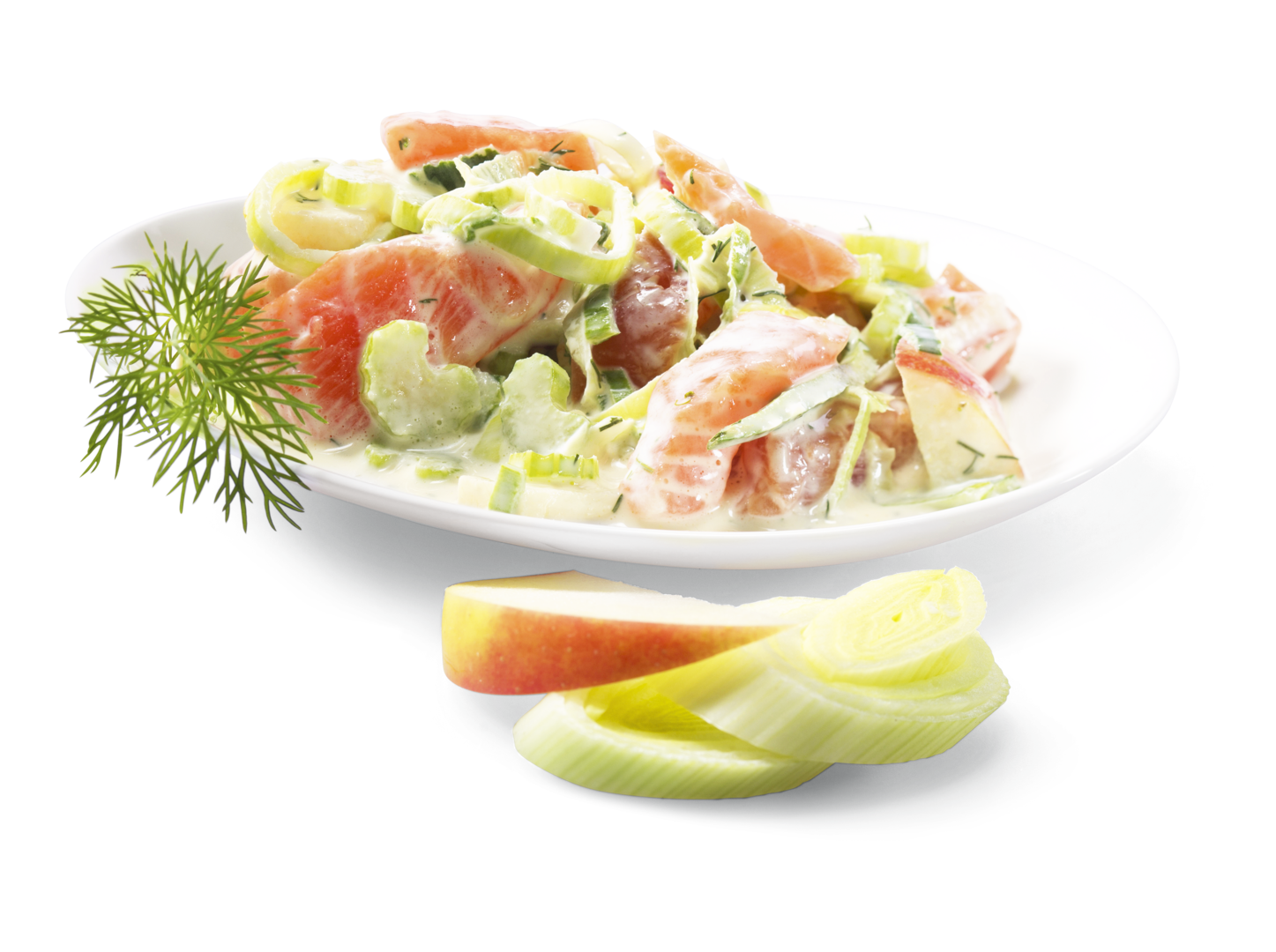 Räucherlachs, Apfel, Sellerie