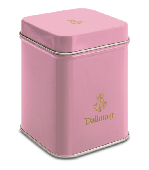 Teedose leer, altrosa Dallmayr Logo, Inhalt 50g