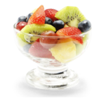 Obstsalat frisch, hausgemacht
 