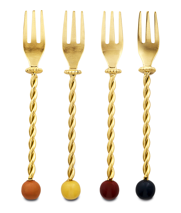 Kuchengabel gold 4er Set 
 Bitossi