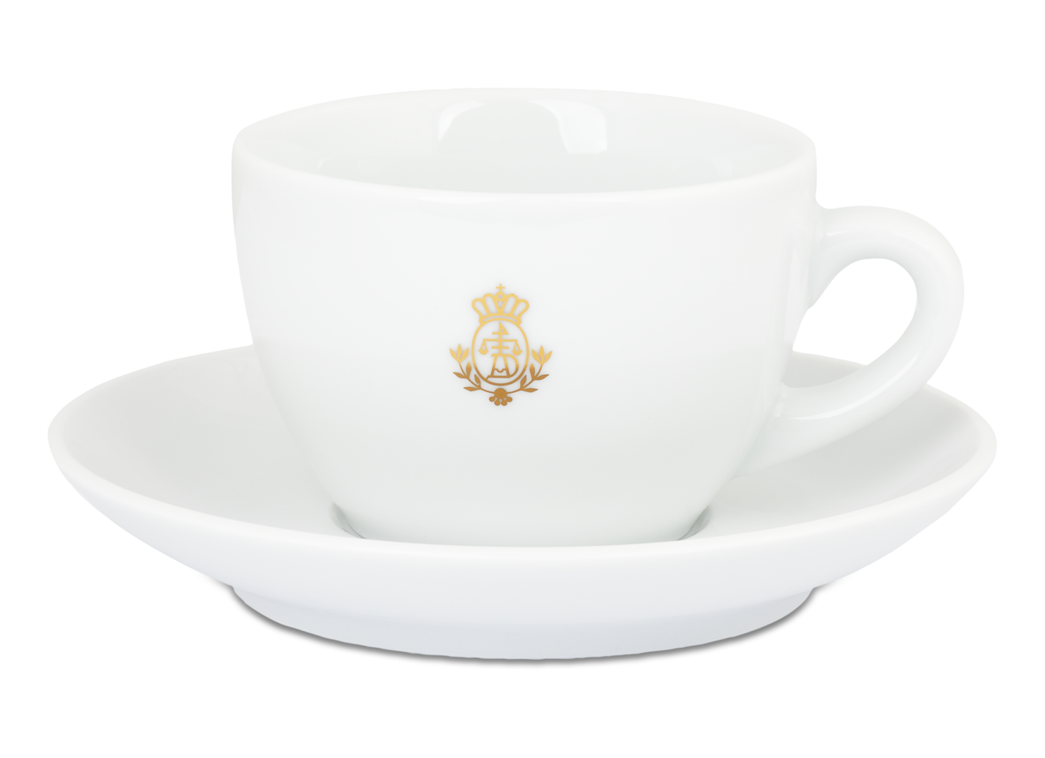 Cappuccinotasse weiß mit Krone