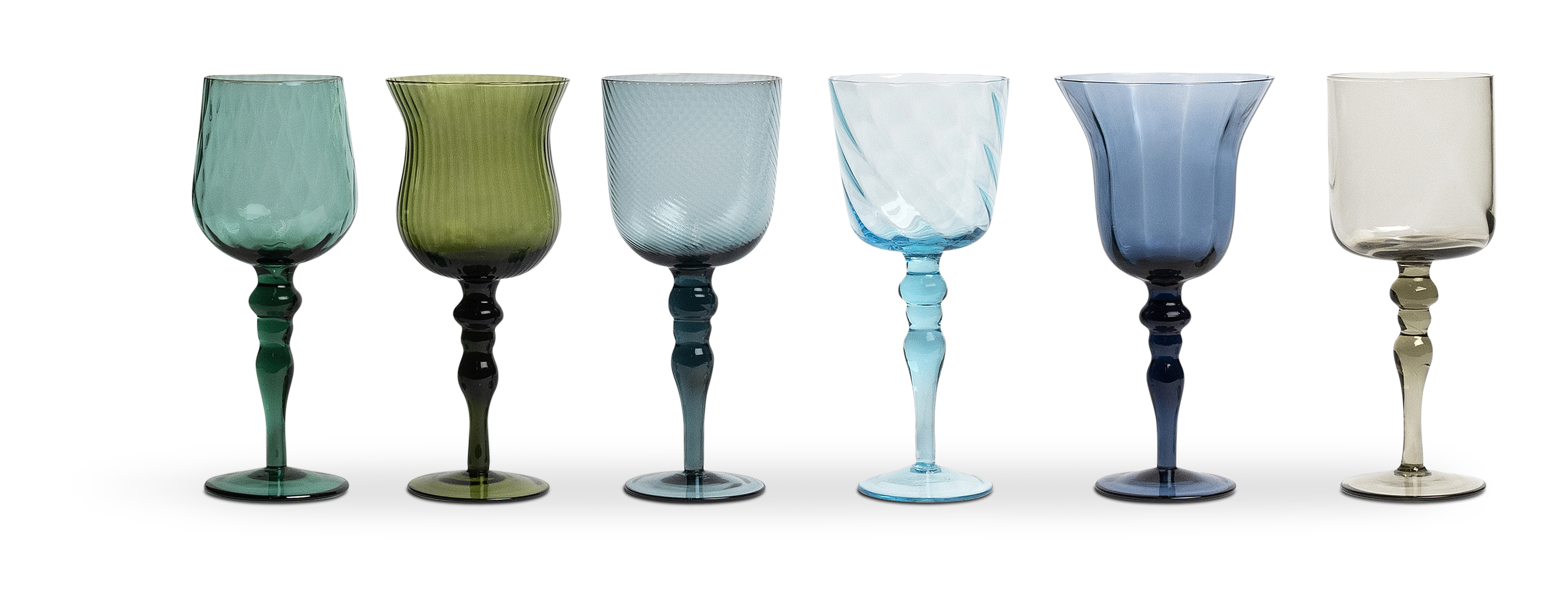 Weingläser 6er Set Blau Grün
 Bitossi 
 20 cm