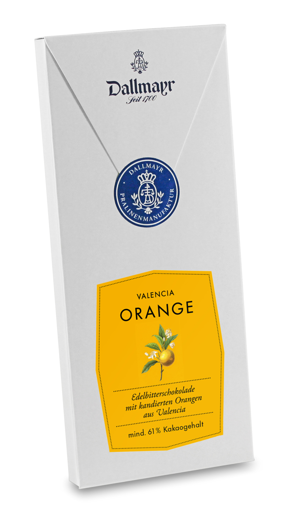 Edelbitterschokolade mit Valencia Orange
 Dallmayr
 