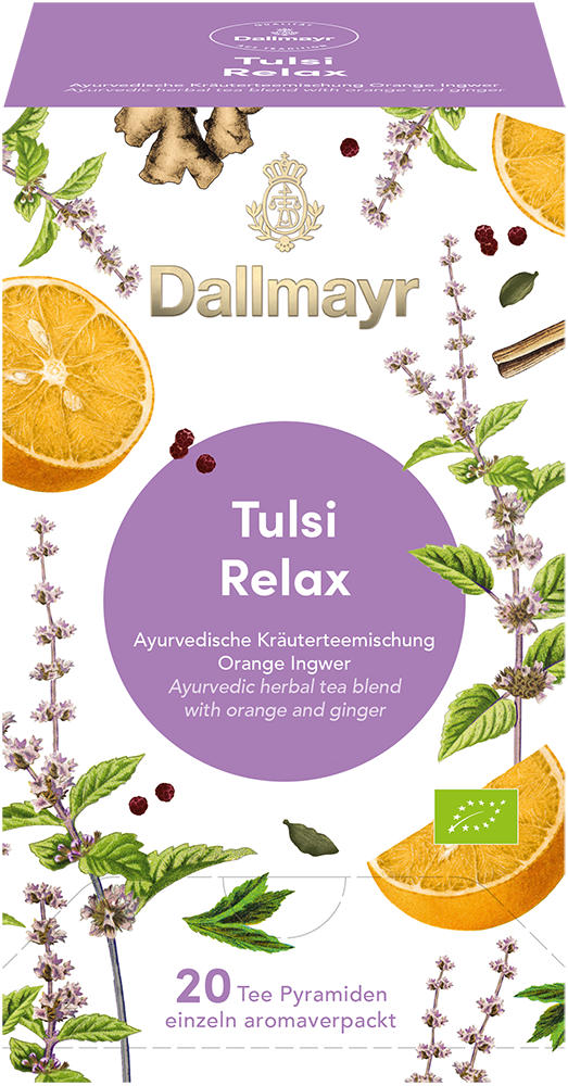 Tulsi Relax Bio 
 Ayurvedische Kräuterteemischung Orange - Ingwer