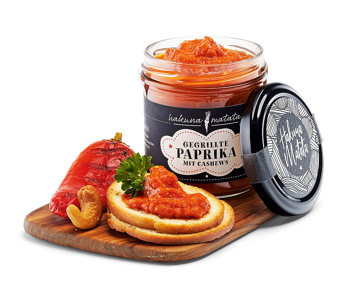 Gegrillte Paprikacreme mit Cashewkernen