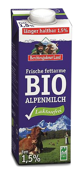 Bergbauernmilch 1,5% LAKTOSEFREI
 Berchtesgadener Land
