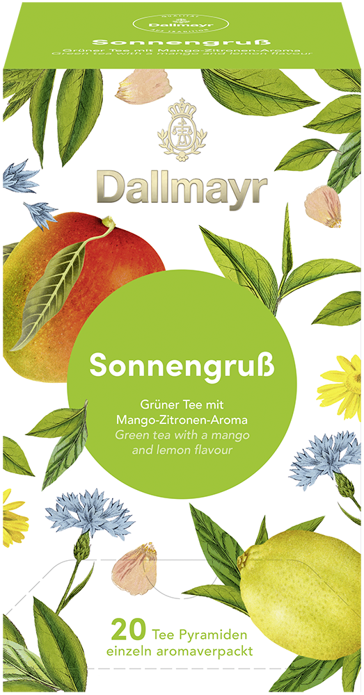 Sonnengruss 
 Grüner Tee mit Mango - Zitronen - Aroma