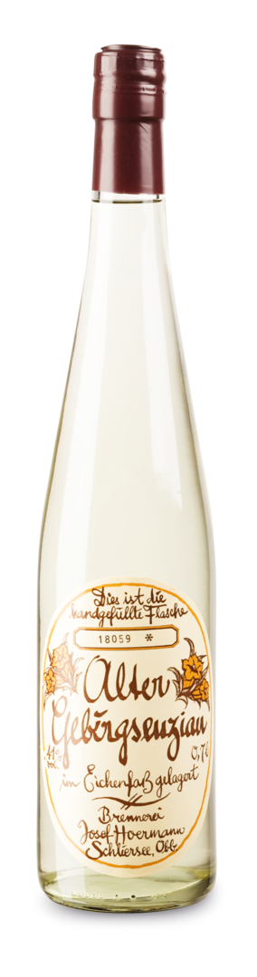 Alter Gebirgsenzian im Eichenfaß gelagert