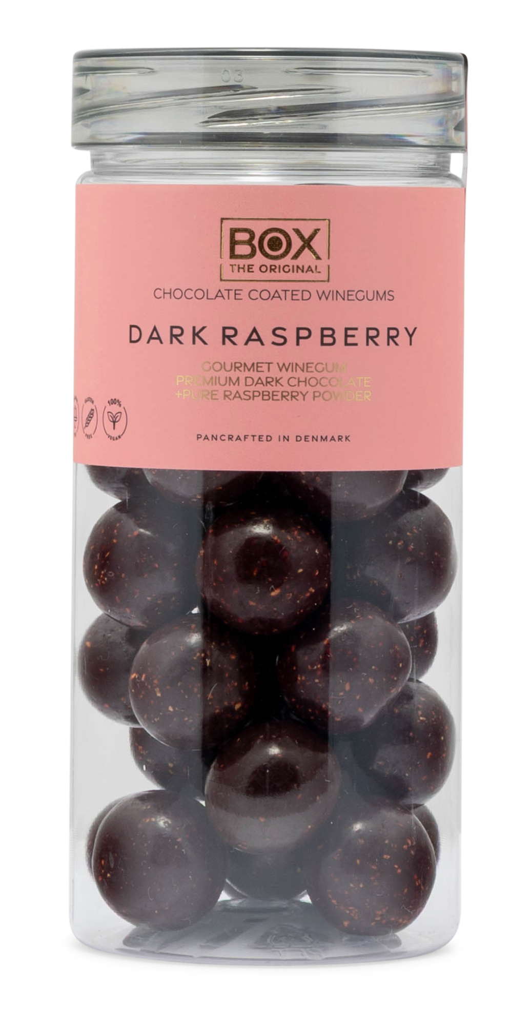 Schokolierter Weingummi Himbeere